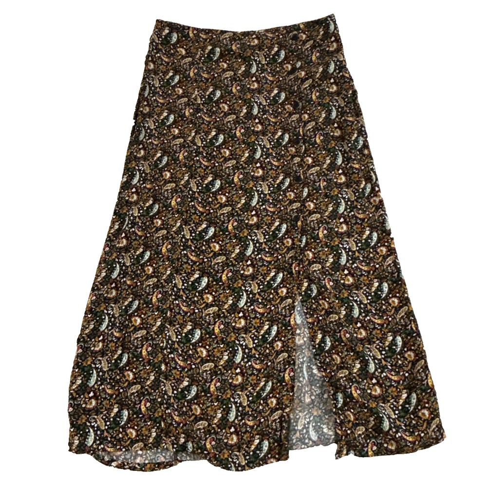 Midi Skirt Med Paisley Dark Academia 90s Grunge Artsy Grandma Fall Boho Goth